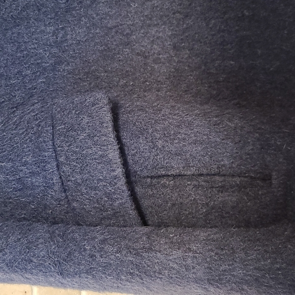 Banana Republic Petite Women's Dark Blue Wool Blend Coat Trench (Sz M/M) - Picture 5 of 9